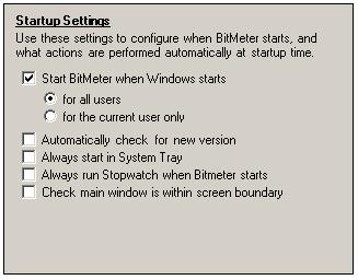 Startup Settings